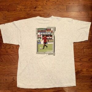 Vintage 1995 Diadora AC Milan Roberto Baggio Soccer Football T-Shirt XL